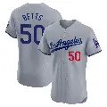 Men's No.50 Mookie Betts Los Angeles Dodgers Gray Elite Road Jersey