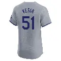 Men's No.51 Alex Vesia Los Angeles Dodgers Gray Elite Road Jersey