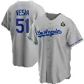 Men's No.51 Alex Vesia Los Angeles Dodgers Gray Replica Road 2024 World Series Jersey