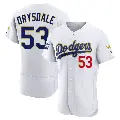 Men's No.53 Don Drysdale Los Angeles Dodgers White/Gold Authentic 2021 Gold Program Player Jersey