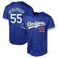 Men's No.55 Orel Hershiser Los Angeles Dodgers Royal Limited Alternate World Series Champions Jersey