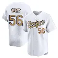 Men's No.56 Noah Davis Los Angeles Dodgers Gold Limited White 2025 Collection Jersey