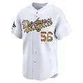 Men's No.56 Noah Davis Los Angeles Dodgers Gold Limited White 2025 Collection Jersey