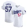 Men's No.57 Luis Garcia Los Angeles Dodgers White Elite Home Jersey