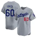 Men's No.60 Andrew Toles Los Angeles Dodgers Gray Limited Away World Series Champions Jersey