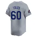 Men's No.60 Andrew Toles Los Angeles Dodgers Gray Limited Away World Series Champions Jersey