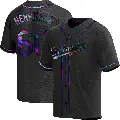 Men's No.60 Edgardo Henriquez Los Angeles Dodgers Black Replica Holographic Alternate Jersey
