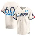 Men's No.60 Edgardo Henriquez Los Angeles Dodgers Cream Limited 2024 City Connect World Series Champions Jersey