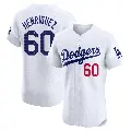 Men's No.60 Edgardo Henriquez Los Angeles Dodgers White Elite Home Jersey