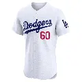 Men's No.60 Edgardo Henriquez Los Angeles Dodgers White Elite Home Jersey