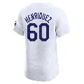 Men's No.60 Edgardo Henriquez Los Angeles Dodgers White Elite Home Jersey