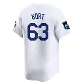 Men's No.63 Kyle Hurt Los Angeles Dodgers White Limited 2024 World Tour Seoul Series Home Jersey