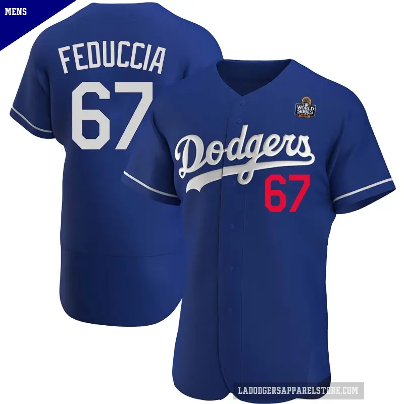 Men's No.67 Hunter Feduccia Los Angeles Dodgers Royal Authentic Alternate 2024 World Series Jersey