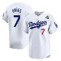 Men's No.7 Julio Urias Los Angeles Dodgers White Limited Home 2024 World Series Jersey