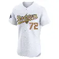 Men's No.72 Miguel Rojas Los Angeles Dodgers Gold Elite White 2025 Collection Jersey