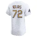 Men's No.72 Miguel Rojas Los Angeles Dodgers Gold Elite White 2025 Collection Jersey
