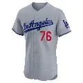 Men's No.76 J.D. Martin Los Angeles Dodgers Gray Elite Road Jersey