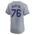 Men's No.76 J.D. Martin Los Angeles Dodgers Gray Elite Road Jersey