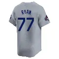 Men's No.77 River Ryan Los Angeles Dodgers Gray Limited Away World Series Champions Jersey