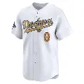 Men's No.8 Enrique Hernandez Los Angeles Dodgers Gold Limited White 2025 Collection Jersey