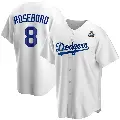 Men's No.8 John Roseboro Los Angeles Dodgers White Replica Home 2024 World Series Jersey