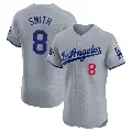 Men's No.8 Reggie Smith Los Angeles Dodgers Gray Elite Road World Series Champions Jersey