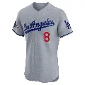 Men's No.8 Reggie Smith Los Angeles Dodgers Gray Elite Road World Series Champions Jersey
