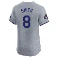 Men's No.8 Reggie Smith Los Angeles Dodgers Gray Elite Road World Series Champions Jersey