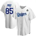 Men's No.85 Dustin May Los Angeles Dodgers White Replica Home 2024 World Series Jersey