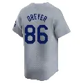 Men's No.86 Jack Dreyer Los Angeles Dodgers Gray Limited Away 2024 World Series Jersey