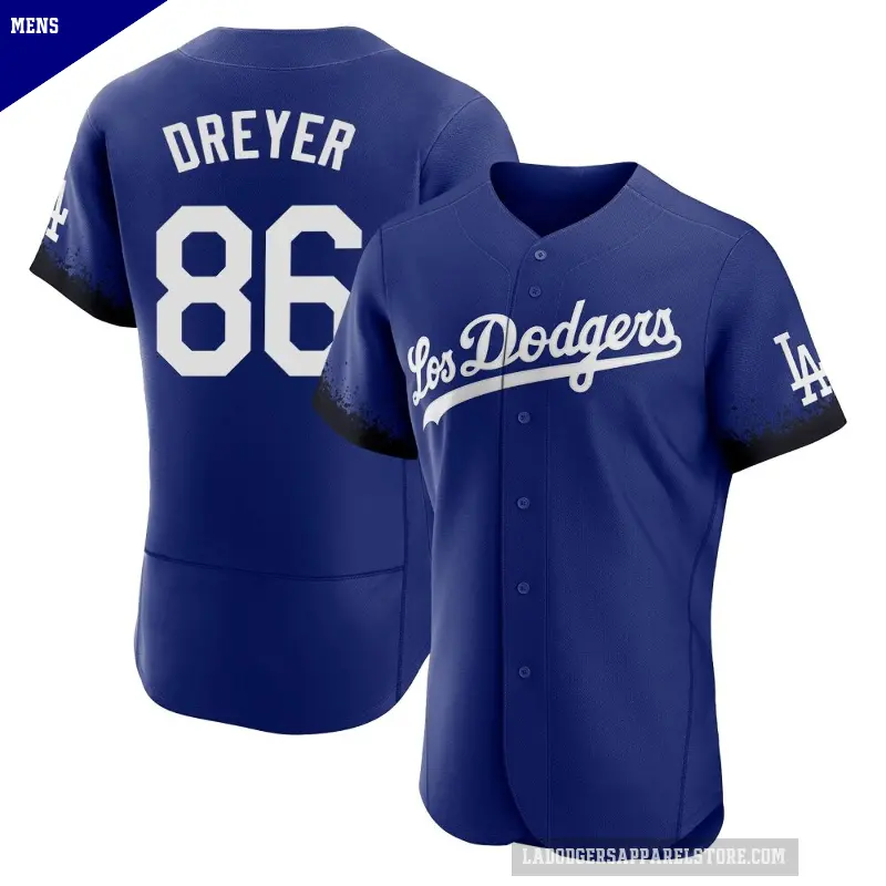 Men's No.86 Jack Dreyer Los Angeles Dodgers Royal Authentic 2021 City Connect Jersey