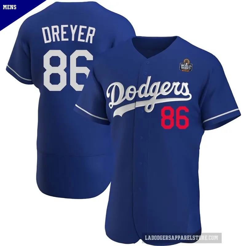 Men's No.86 Jack Dreyer Los Angeles Dodgers Royal Authentic Alternate 2024 World Series Jersey