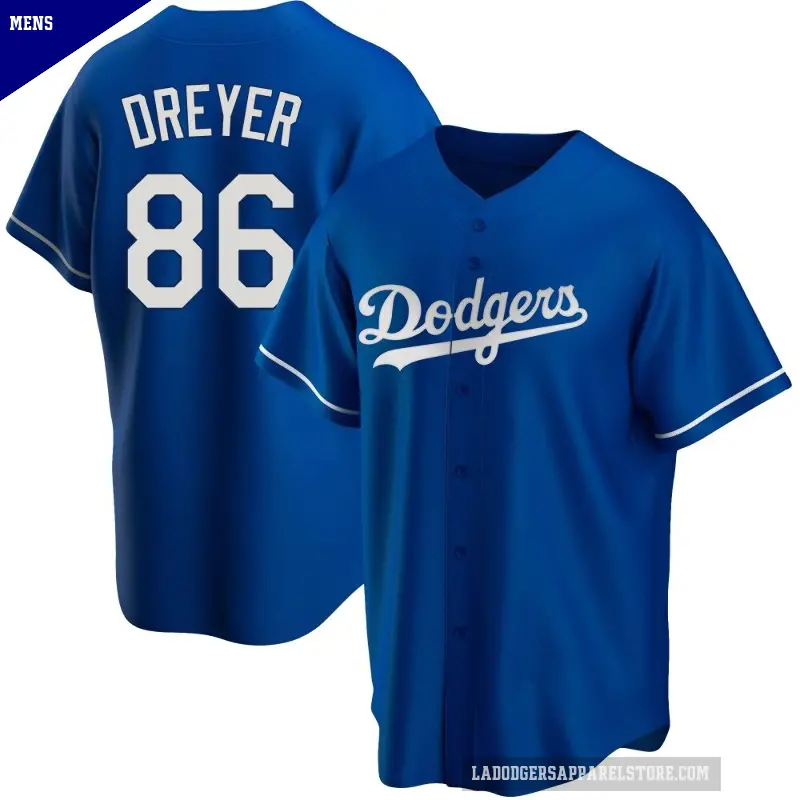 Men's No.86 Jack Dreyer Los Angeles Dodgers Royal Replica Alternate Jersey