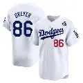 Men's No.86 Jack Dreyer Los Angeles Dodgers White Limited Home 2024 World Series Jersey