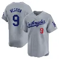 Men's No.9 Kristopher Negron Los Angeles Dodgers Gray Limited Away Jersey