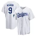 Men's No.9 Kristopher Negron Los Angeles Dodgers White Replica 2024 World Tour Seoul Series Home Jersey