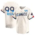Men's No.99 Joe Kelly Los Angeles Dodgers Cream Limited 2024 City Connect World Series Champions Jersey