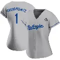 Women's No.1 Billy Grabarkewitz Los Angeles Dodgers Gray Replica Road 2024 World Series Jersey