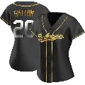 Women's No.20 Don Sutton Los Angeles Dodgers Gold Replica Black en Alternate Jersey
