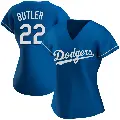 Women's No.22 Brett Butler Los Angeles Dodgers Royal Authentic Alternate Jersey