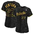 Women's No.23 Robin Ventura Los Angeles Dodgers Black Replica Snake Skin City 2024 World Series Jersey