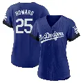Women's No.25 Frank Howard Los Angeles Dodgers Royal Replica 2021 City Connect Jersey