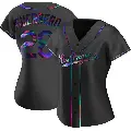 Women's No.28 Pedro Guerrero Los Angeles Dodgers Black Replica Holographic Alternate Jersey
