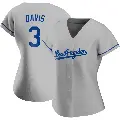 Women's No.3 Willie Davis Los Angeles Dodgers Gray Replica Road Jersey