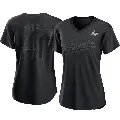 Women's No.41 Jerry Reuss Los Angeles Dodgers Black Replica Pitch Fashion 2024 World Series Jersey