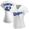 Women's No.42 Jackie Robinson Los Angeles Dodgers White Replica Home Jersey