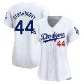 Women's No.44 Darryl Strawberry Los Angeles Dodgers White Limited Home 2024 World Series Champions Jersey