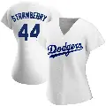 Women's No.44 Darryl Strawberry Los Angeles Dodgers White Replica Home Jersey