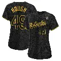 Women's No.49 Charlie Hough Los Angeles Dodgers Black Replica Snake Skin City 2024 World Series Jersey