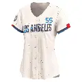 Women's No.55 Orel Hershiser Los Angeles Dodgers Cream Limited 2024 City Connect Jersey